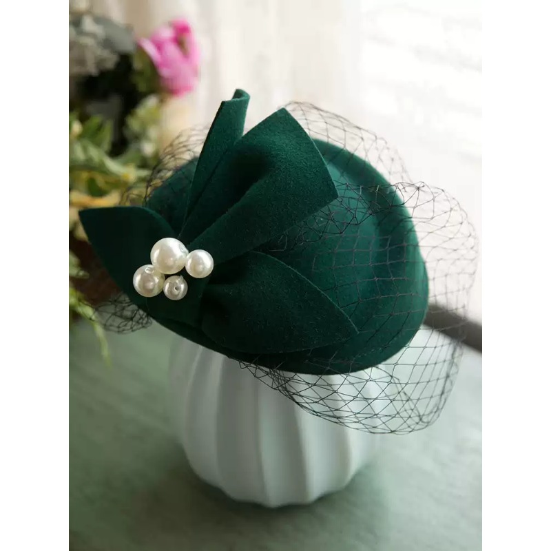 Beret French Wool - ユニバース食料品店 フレンチエレガント ブリティッシュヴィンテージ メッシュベレー帽 ウールトップハット ヘッドギア
