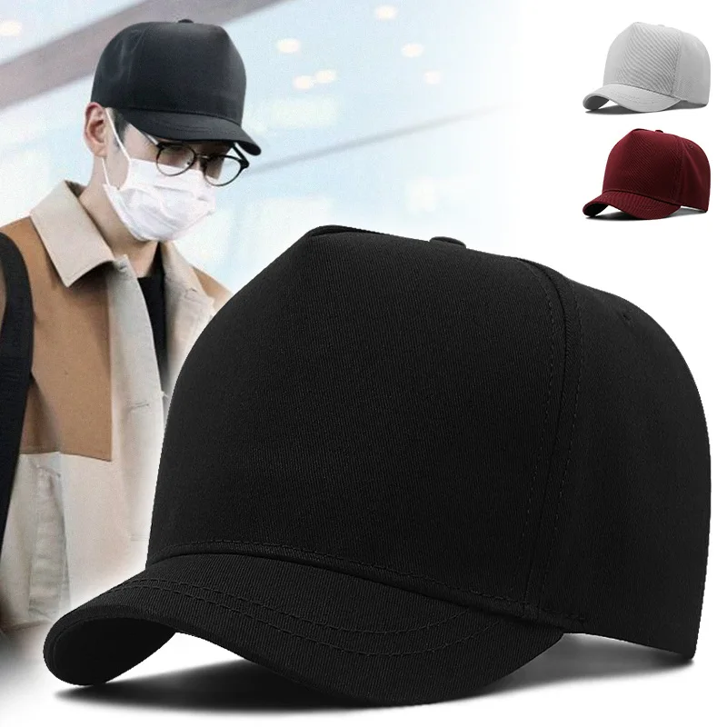 Dad Hat Cotton - 調節可能な特大野球帽、短いつばのロープロファイルゴルフハット、大きな頭用XXLサイズ（58-60cmから60-65cm）、お父さんサイズ