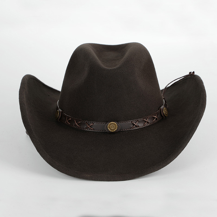 Fedora Hat Wool - X4007 100% ウールカウボーイハット防水抗しわウエスタンカウボーイ乗馬帽子ユニセックスウールフェドーラ帽子