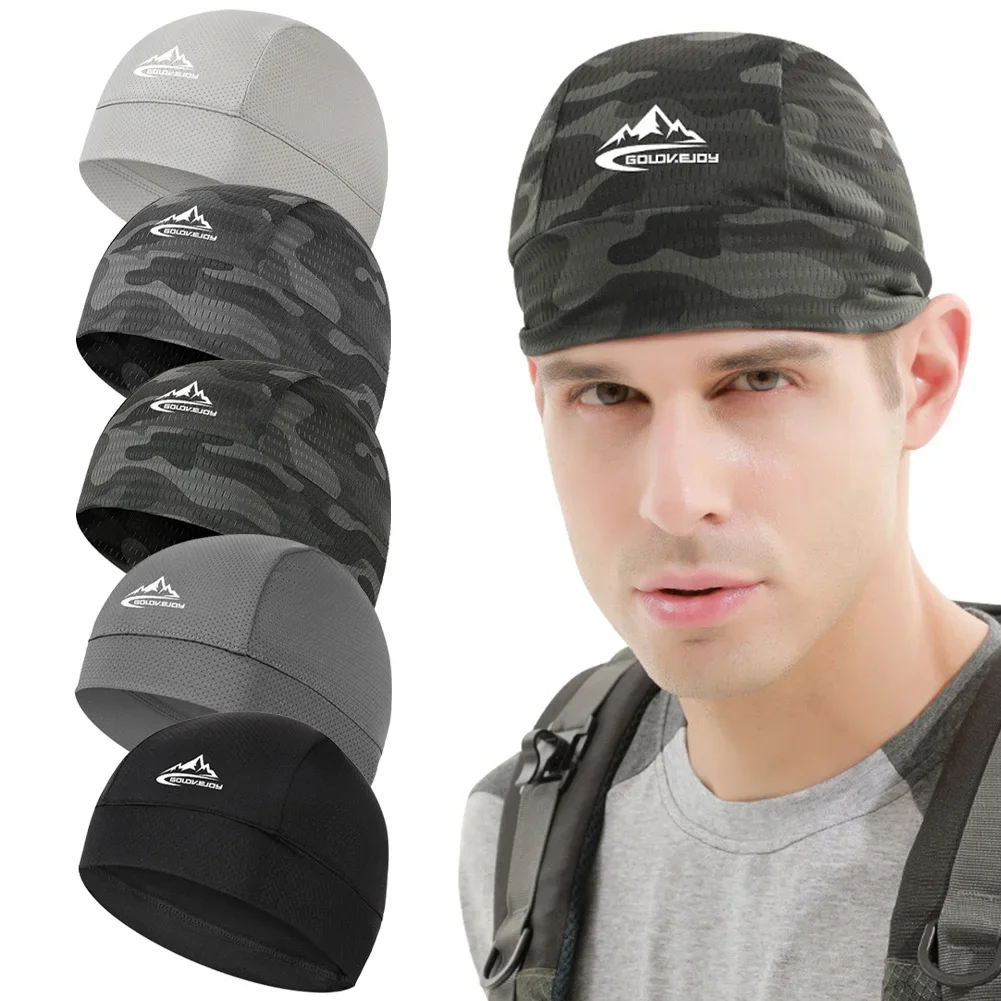 Skull Cap Helmet Liner - 冷却スカルキャップ通気性夏サイクリングキャップアイス生地抗 UV 自転車ヘッドスカーフヘルメットライナースポーツ釣りランニング帽子