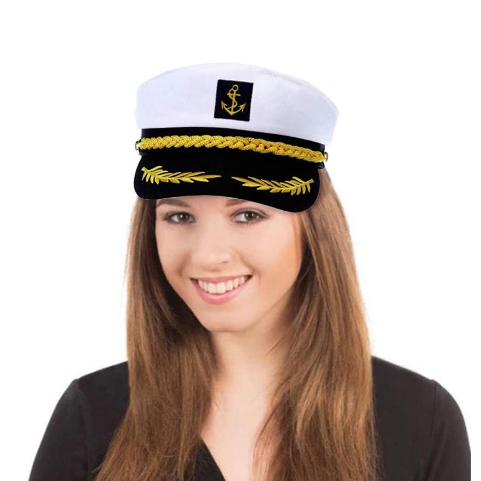 Snapback Hat Flat - 大人用ヨットセーラーキャプテンハット 調節可能 男女兼用 パーティーハット メイクアップボール ドレスアップイベントに最適