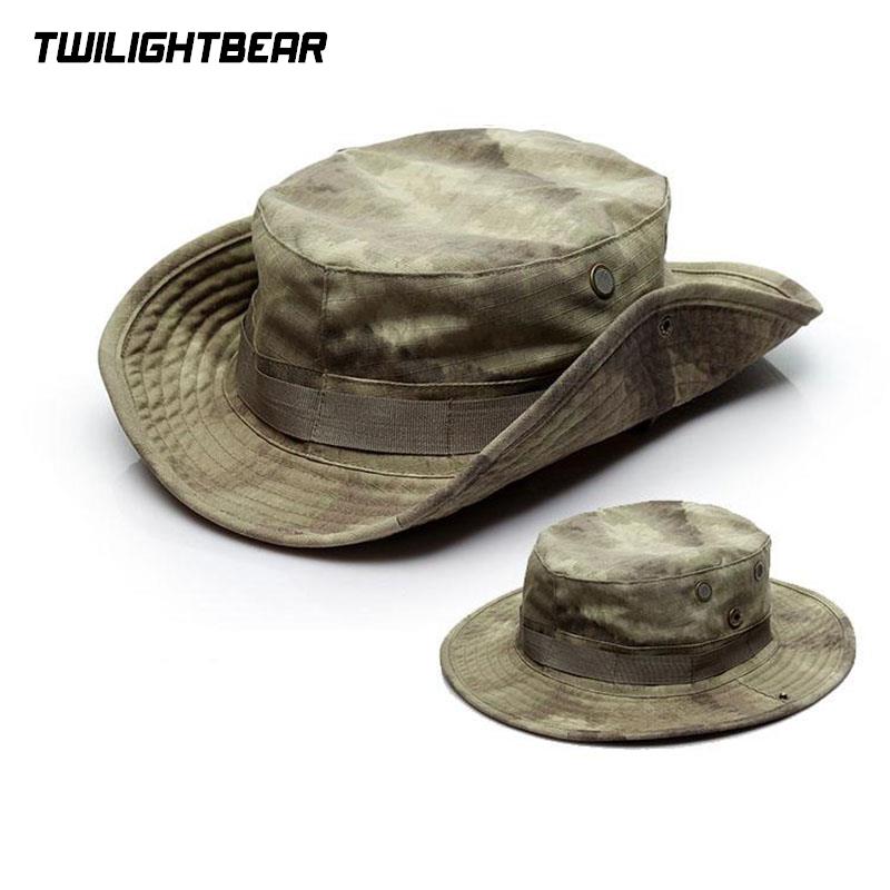 Boonie Hat Tactical - 最高品質の厚みの迷彩ブーニー帽子屋外迷彩戦術的な帽子漁師の帽子狩猟キャンプマルチカム帽子 AE056