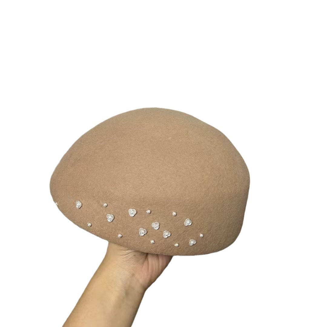 Beret French Wool - 女性用英国ウールベレー帽,社交スタイル,フレンチエントリー,豪華なファッション,秋冬