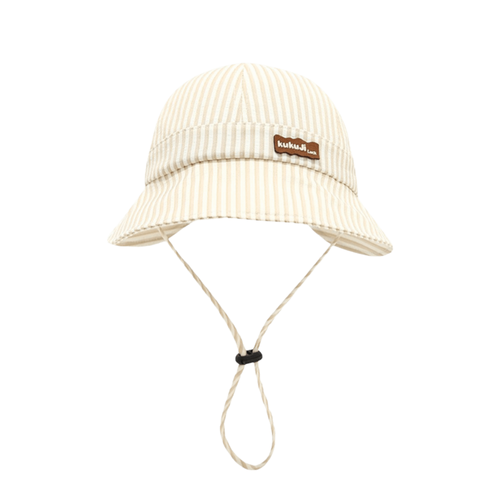Sun Hat Wide Brim - 新しいストライプ柄ベビーバケットハット、調節可能で通気性のあるキッズサンハット、コットンワイドブリムパナマハット、夏用