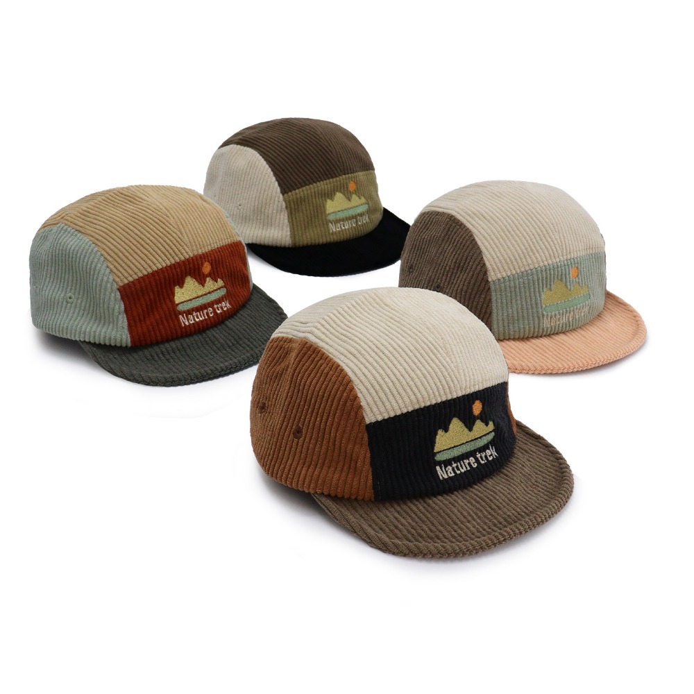 Corduroy Cap 5 Panel - 5パネルショートブリムキャップ メンズ レディース ヴィンテージ クラシック ブラック