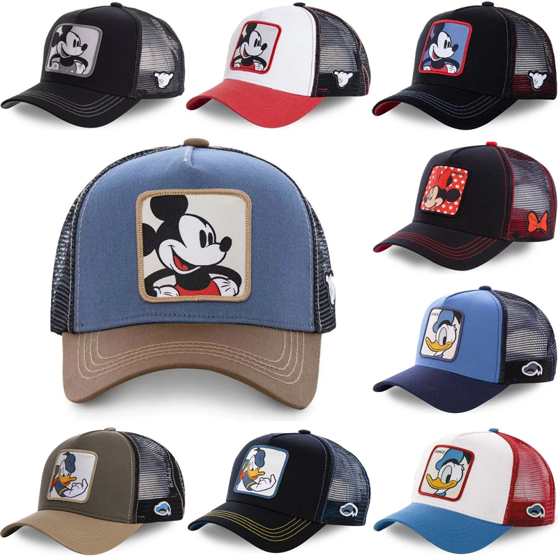 Trucker Cap Mesh - かわいいミッキートラックカーキャップメッシュバック野球帽調節可能な漫画ドナルドダックヒップホップ日焼け防止アウトドアストリートウェアギフト