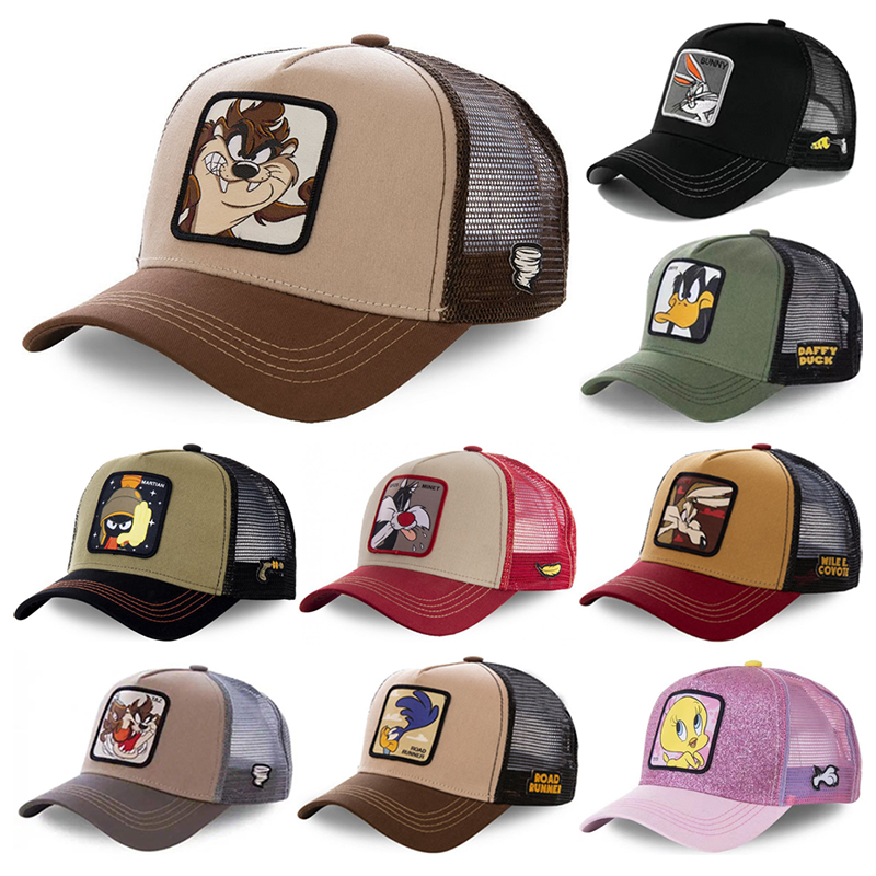 Trucker Cap Mesh - 漫画アニメトラッカーキャップメッシュバック野球帽調整可能ウサギネズミ猫鳥刺繍ヒップホップアウトドアサンハット男の子ギフト