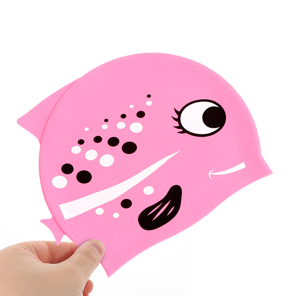 Swim Hat Silicone - 2 個子供用シリコン水泳キャップかわいい魚柄防水快適フィット水泳帽子子供幼児ユニセックスプールビーチ使用