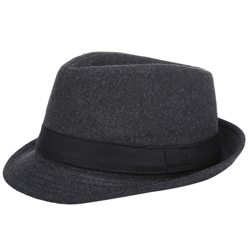 Fedora Hat Wool - 秋冬暖かいウール小さなフェドーラジャズハット男性用防寒デイリーキャップ