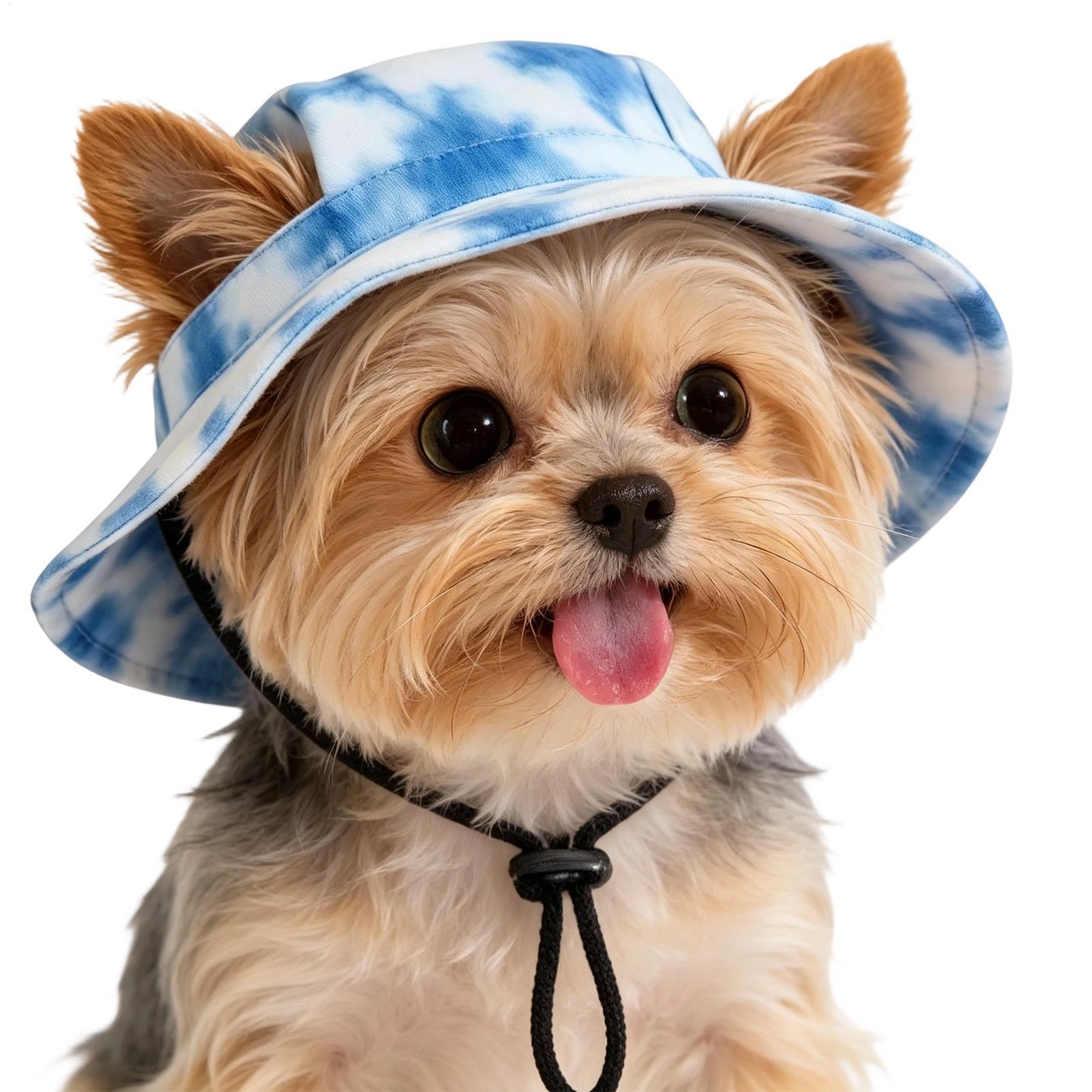 Running Cap Lightweight - 1PC 調節可能な犬用帽子かわいいプリントキャップ子犬や小型犬用ペット日焼け防止帽子ウォーキング屋外活動用