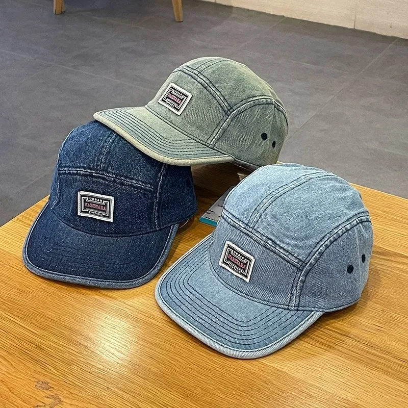 Corduroy Cap 5 Panel - ヴィンテージフラットつばデニム野球帽男性女性原宿スナップバックキャップファッションストリート 5 パネルスケートボード帽子キャスケット gorra