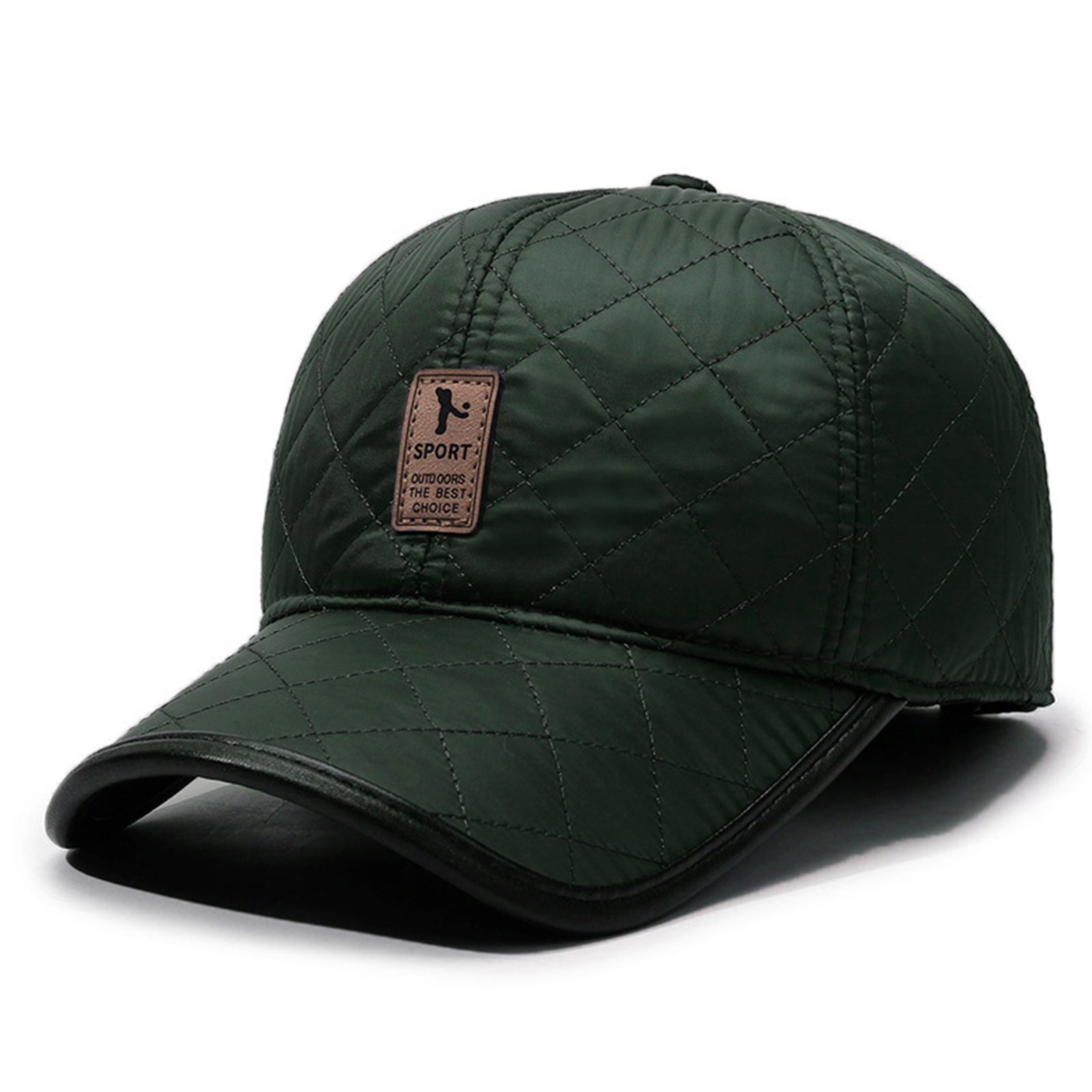 Winter Trapper Hat - 冬の男性用PUレザーベースボールキャップ、暖かいイヤーフラップ付き、厚手、防寒、アウトドアスポーツ、カジュアルスタイル、調節可能なストラップ付き