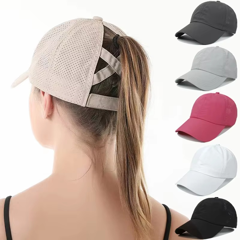 Baseball Cap Structured - 夏用無地野球帽 ゴルフウェア レディース スポーツ レジャー クロス