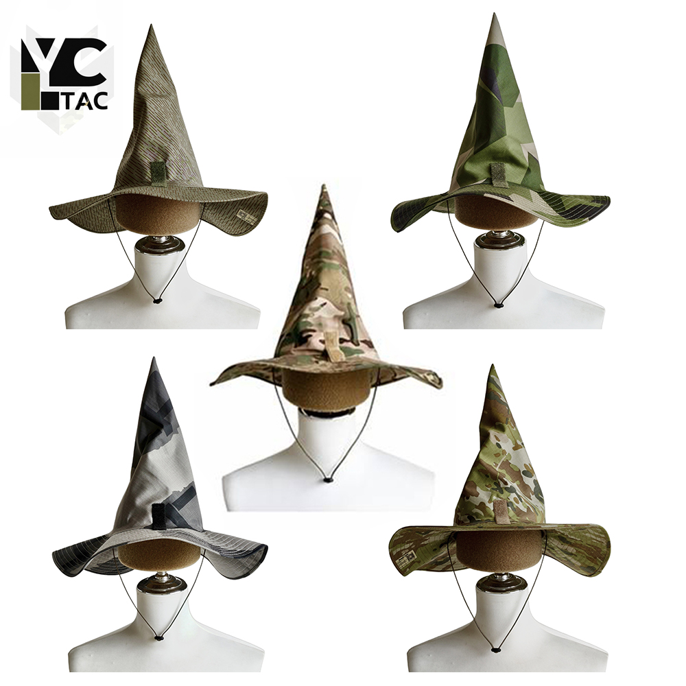 Boonie Hat Tactical - YCTAC 迷彩ウィザードハット戦術ブーニーハット迷彩エアソフトサンキャップ屋外ハンティングキャップ迷彩軍帽子 CS ペイントボールコスプレギア