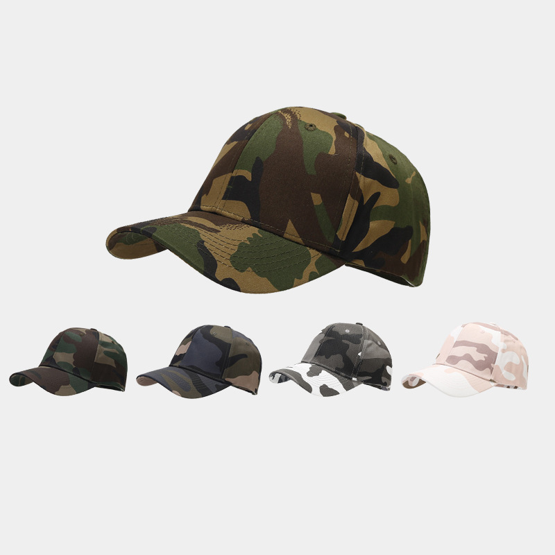 Dad Hat Cotton - ウッドランドカモフラージュ野球帽 調節可能なコットンミリタリースタイル ダッドハット カジュアルアウトドアサンハット メンズ用