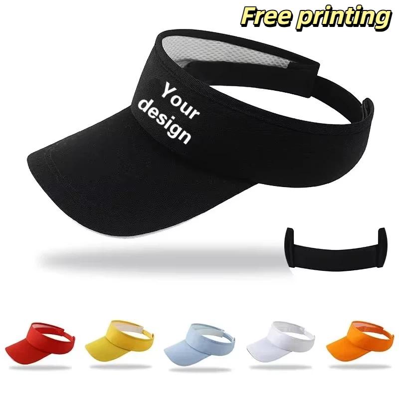 Visor Sun Hat - カスタムロゴ入りUVカットレディースゴルフサンハット、夏用メンズ調整可能野球帽、ビーチ用空頂スポーツキャップ、ランニングバイザーハット