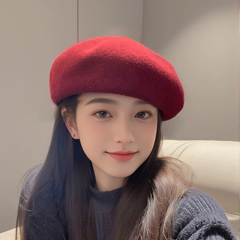 Beret French Wool - 秋の定番フレンチウールベレー帽 レディース ヴィンテージ 無地 ソフト 暖かい冬用ボンネット