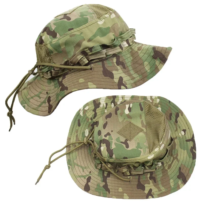 Boonie Hat Tactical - 戦術的なカモフラージュコンバットキャップ,マルチカム帽子,アウトドアスポーツ,トレーニング,釣り,ハイキング,キャンプ,狩猟,メッシュ,夏,2.0