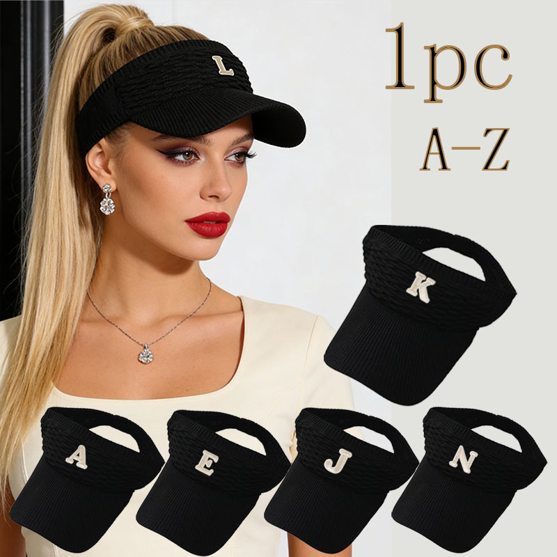 Baseball Cap Structured - 1 個ピンク女性用 A-Z レターオープントップサンバイザーベースボールキャップ、女性用ビーチアクセサリー、春/夏アウトドアスポーツつばなし