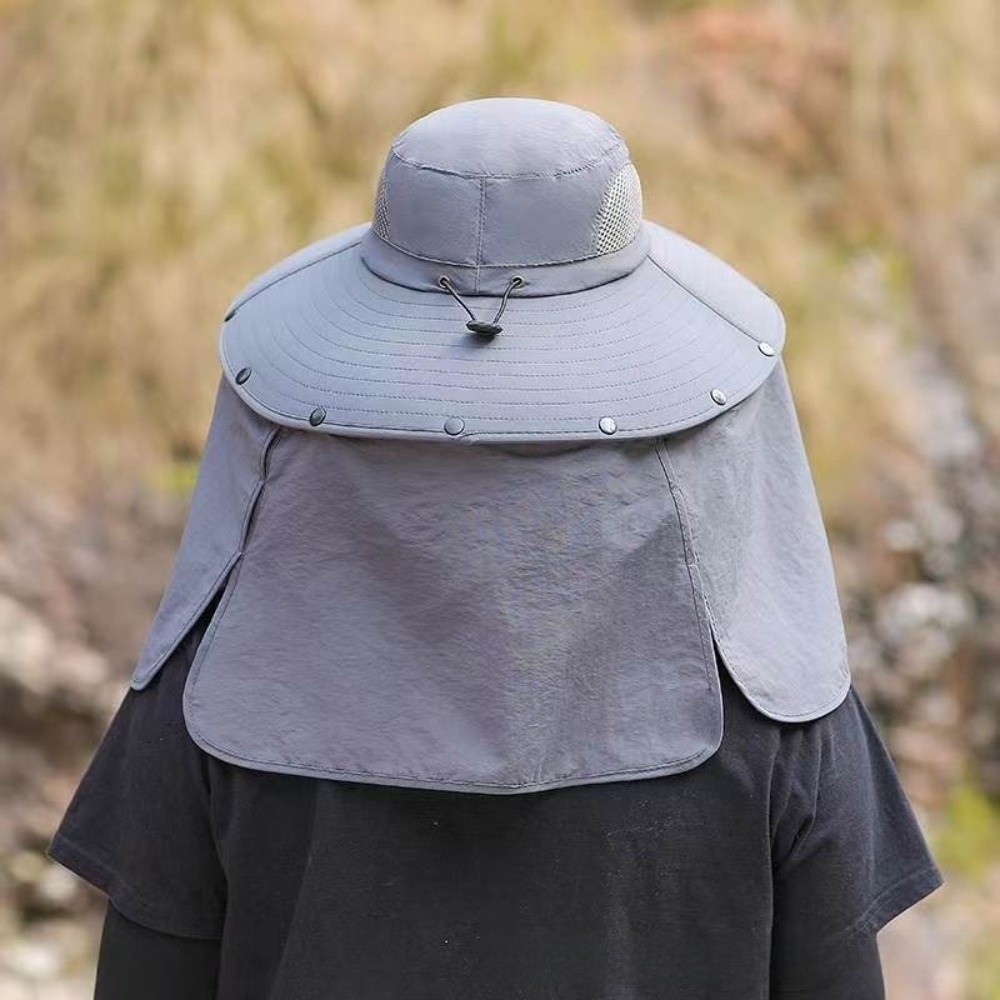 Visor Sun Hat - 取り外し可能な布製メンズサンハット大きなつばネック保護女性用バイザーキャップストラップ付き日焼け止めサマーバケットハット女性用