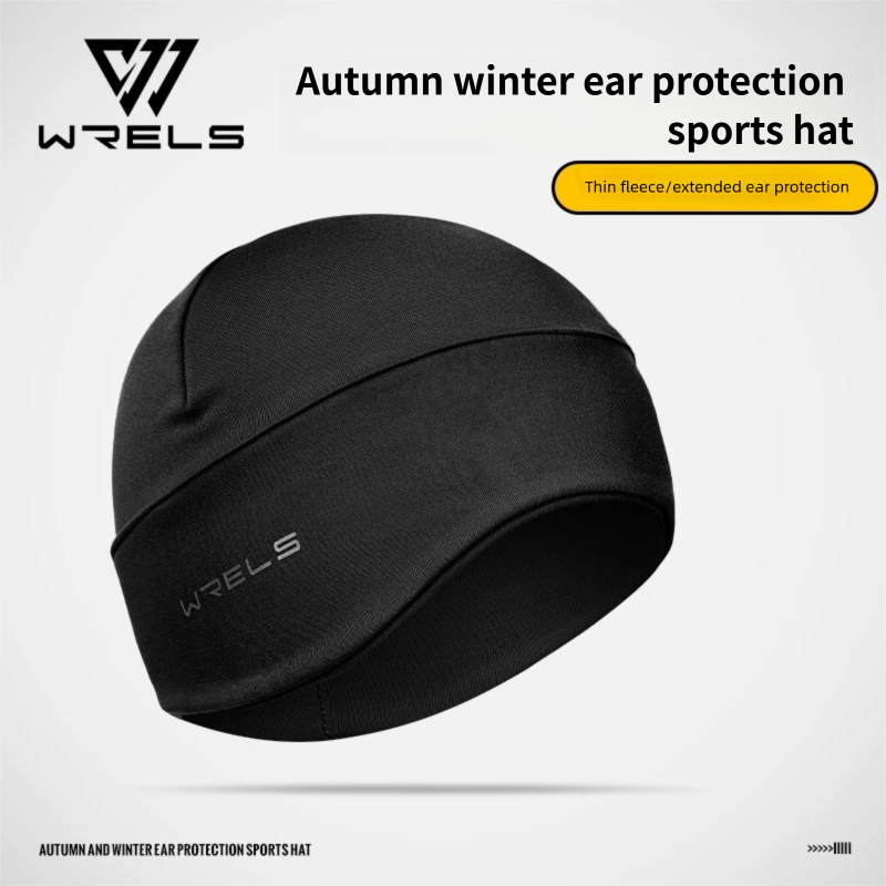 Winter Trapper Hat - WRELS 冬用ランニングスカルキャップ 軽量ビーニー帽子 耳当て付き ぴったりフィット 保温