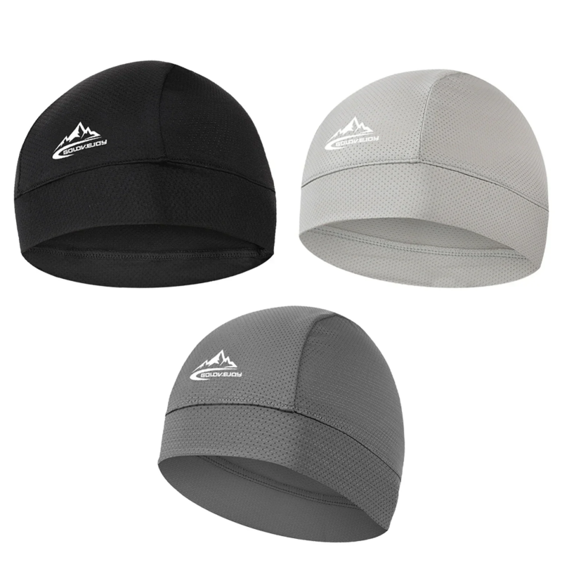 Skull Cap Helmet Liner - 夏用アイスシルク速乾通気性メッシュスカルビーニーキャップ吸汗スポーツキャップサイクリングヘルメットライナー吸湿発散帽子