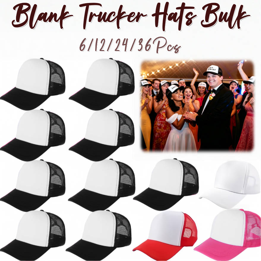 Trucker Cap Mesh - 6-36 個のブランクトラッカーハットバルク DIY ウェディング野球帽ユニセックス調節可能なメッシュ帽子独身パーティーの記念品用