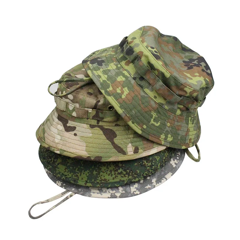 Boonie Hat Tactical - 男性用カモフラージュブーニーハット,マルチカム,パナマキャップ,戦術スポーツ,狩猟,釣り,ハイキング,登山,防風サンハット