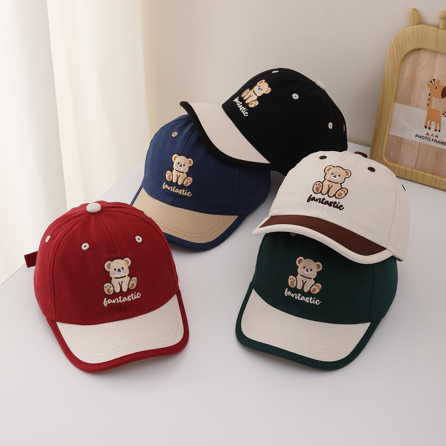Visor Sun Hat - 子供野球帽 52 センチメートル子供漫画クマパッチ帽子子供バイザー太陽の帽子春夏屋外幼児男の子女の子用