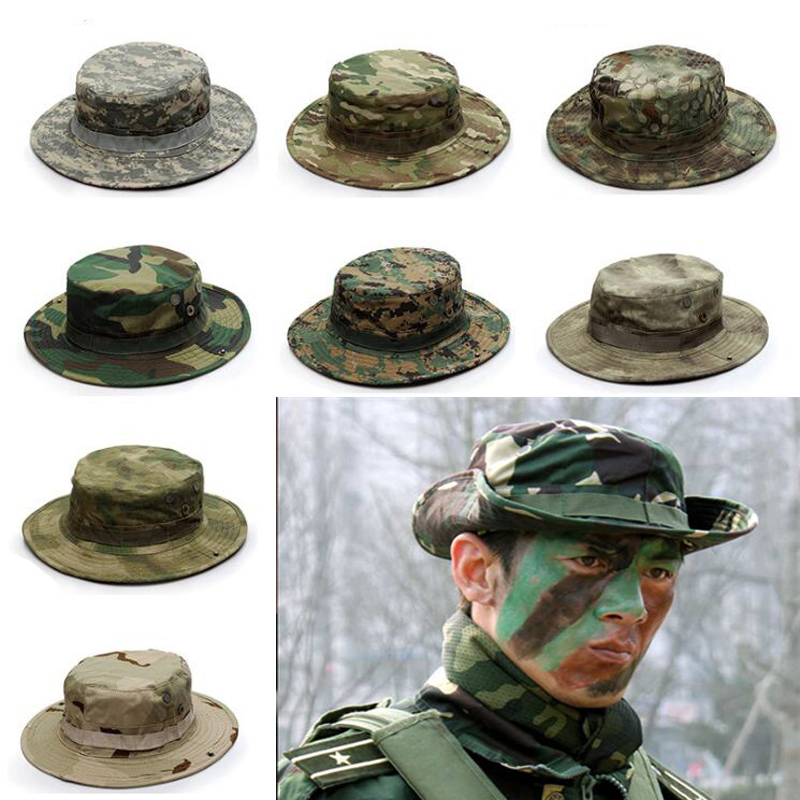 Boonie Hat Tactical - 男性と女性のためのカジュアルな戦術的なブーニーハット,トップカモフラージュ,旅行用バケットハット,狩猟,釣り,調節可能なジャングル,夏