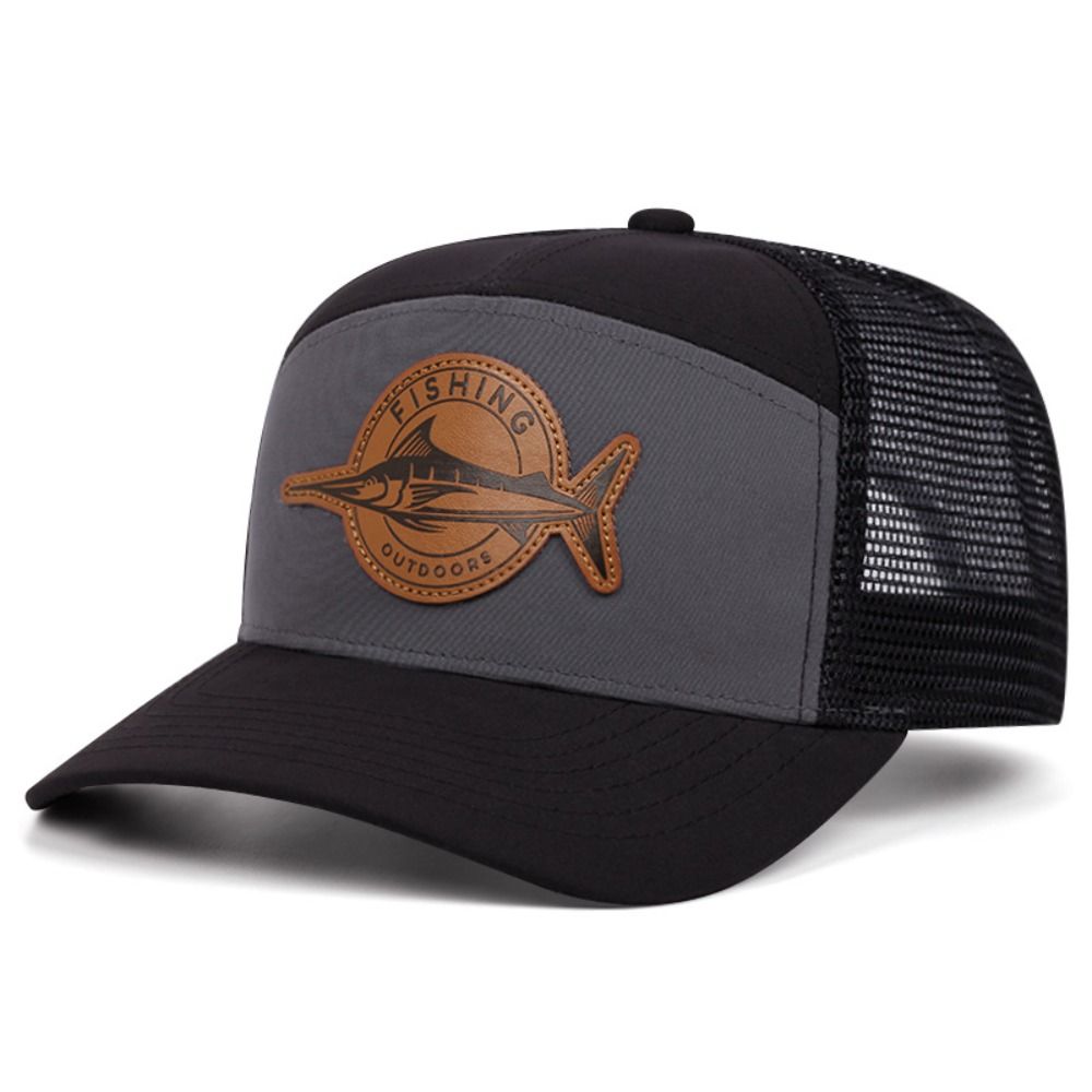 Trucker Cap Mesh - 夏用サメ柄フィッシングキャップ 調節可能な7パネルスタイル野球帽 コットンメッシュキャップ トラッカーハット ヒップホップ