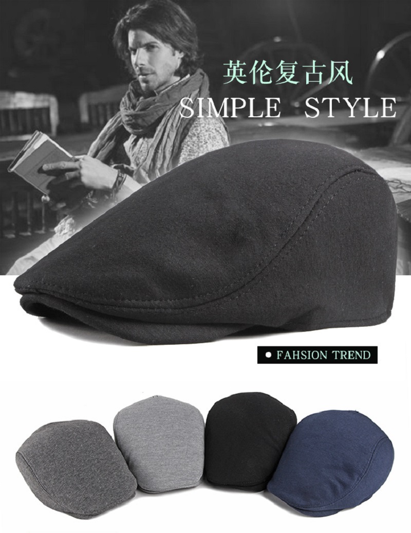 Newsboy Cap Ivy - メンズウールブレンドフラットキャップ、ヘリンボーンツイードハット、ニューボーイベレー帽、アイリッシュキャビー、ギャツビー、アイビー