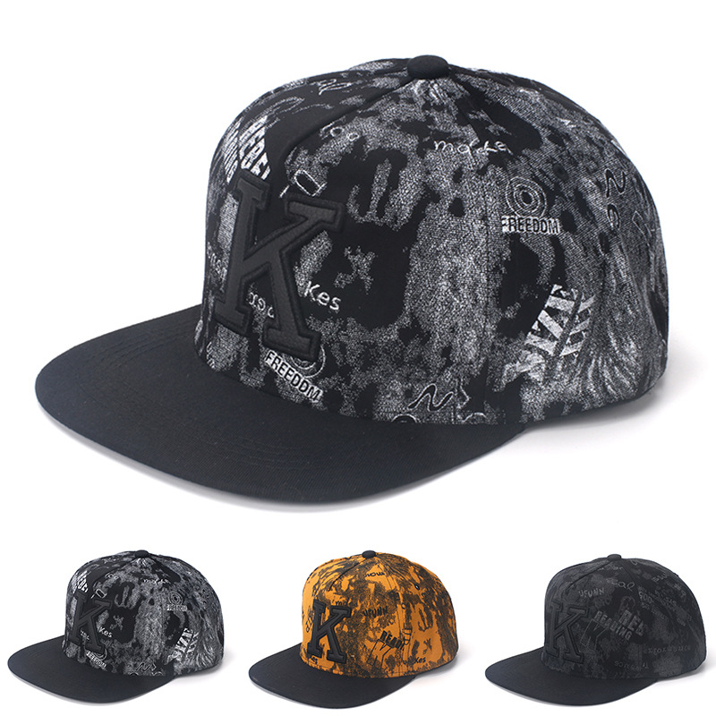 Snapback Hat Flat - メンズヒップホップスタイルの野球帽,レタリングパターンのサマーハット,フラットコットン,アウトドアダンス用