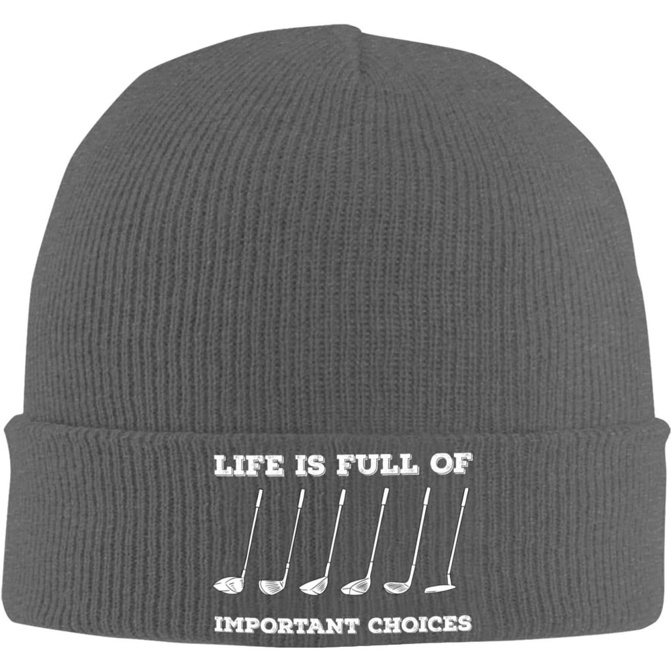 Beanie Cuffed Knit - 人生は重要な選択がいっぱいです メンズ レディース 冬用 ソフトで暖かいニット カフ付き帽子