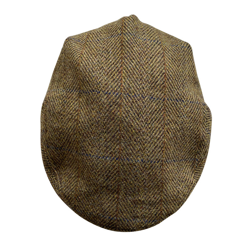 男性用ストライプグレーウールフラットキャップ、ガッツビーキャ - Newsboy Cap Ivy のレビューと価格