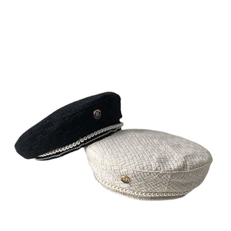 W102冬のバーネット、チェーン、パール、ヘップバーンスタイ - Beret French Wool のレビューと価格