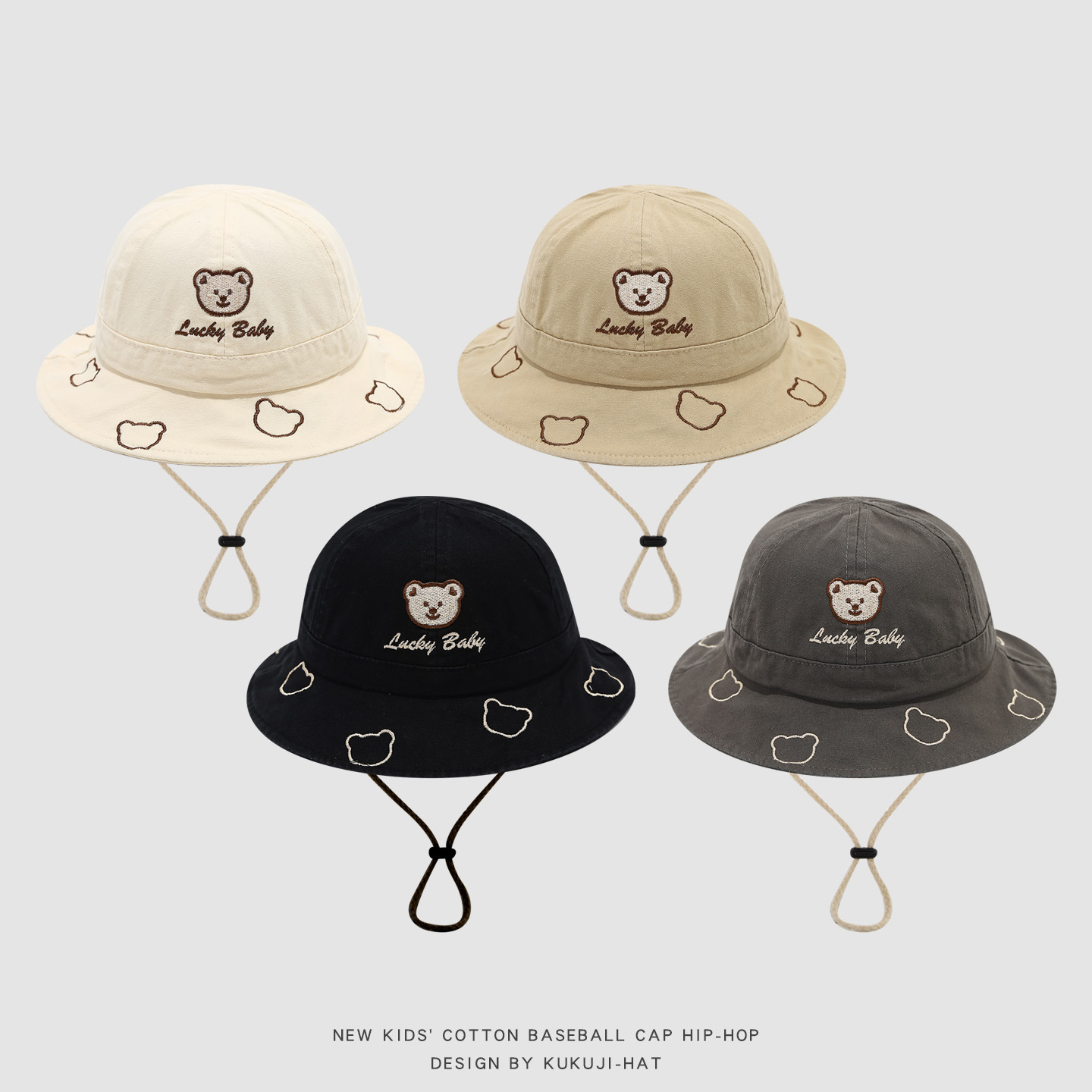 2026 かわいい漫画クマの赤ちゃんバケットハット夏屋外赤ち - Bucket Hat Cotton のレビューと価格