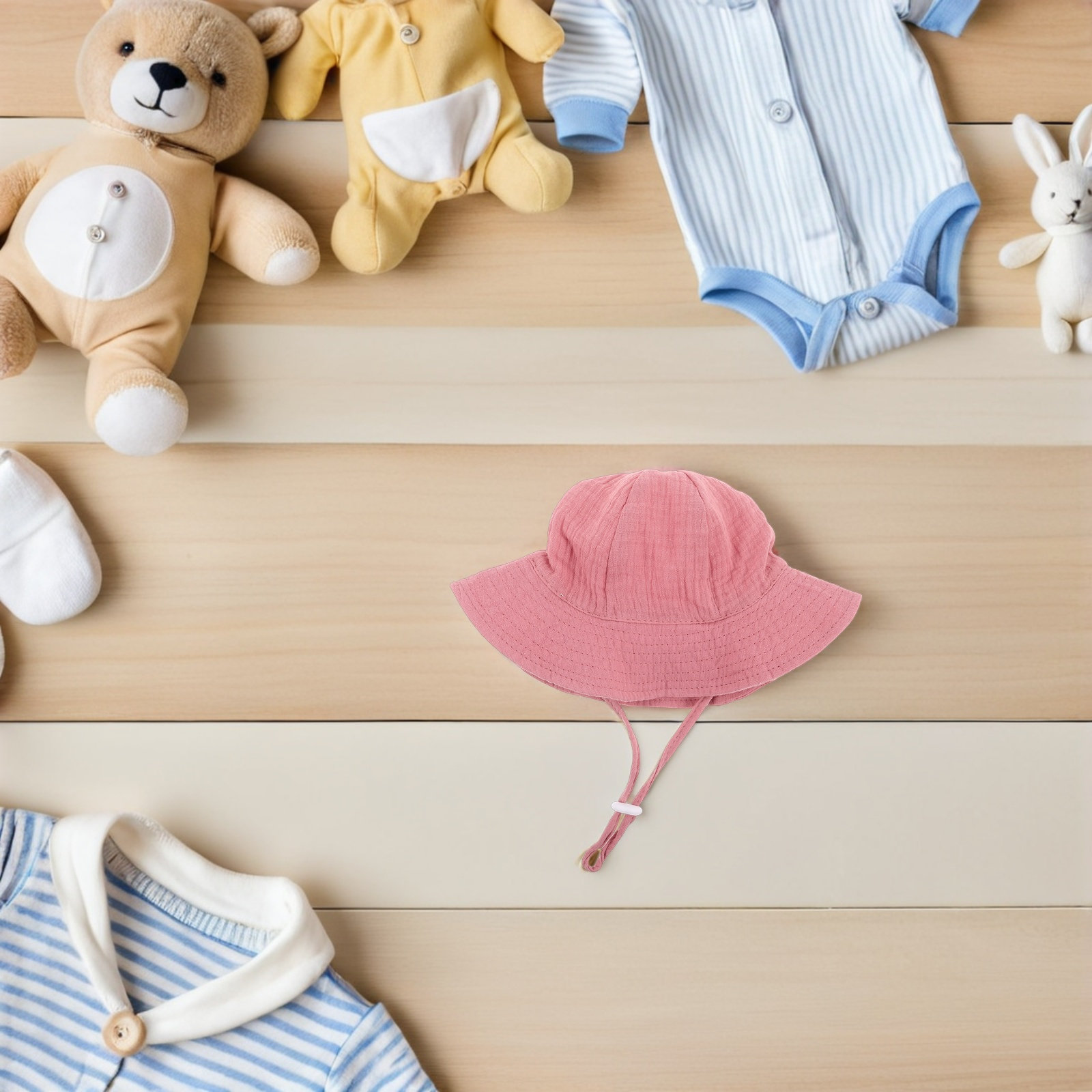 幼児用日よけ帽子 コットンバケットスタイル 通気性 軽量 広 - Bucket Hat Cotton のレビューと価格