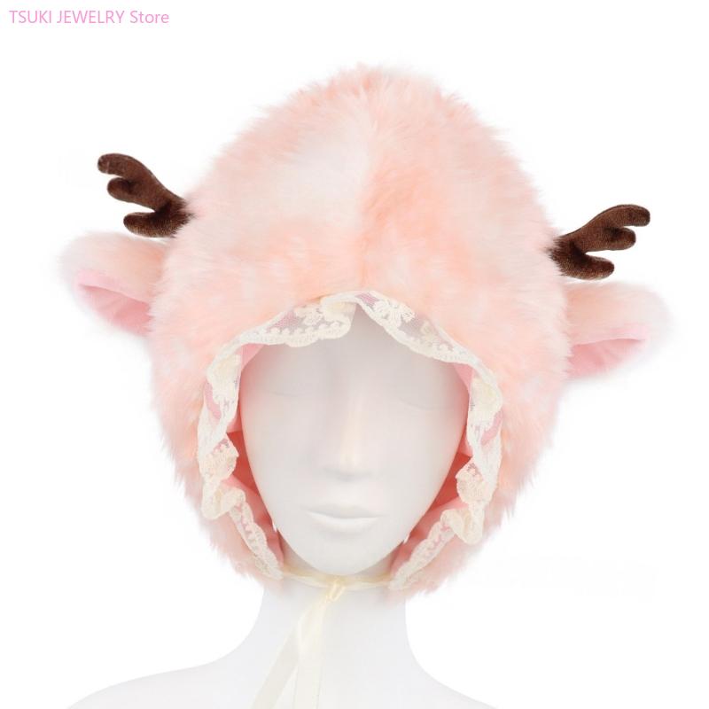62KE 冬暖かいイヤーフラップキャップ鹿耳捕り屋外活動スキ - Trapper Hat Ear Flap のレビューと価格