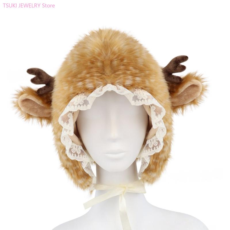 62KE 冬暖かいイヤーフラップキャップ鹿耳捕り屋外活動スキ - Trapper Hat Ear Flap のレビューと価格