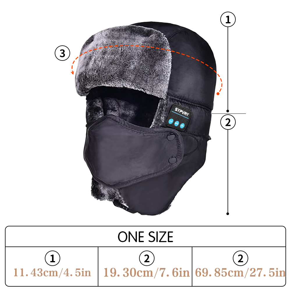 男性と女性のための冬のトラッパーハット、Bluetooth付 - Trapper Hat Ear Flap のレビューと価格