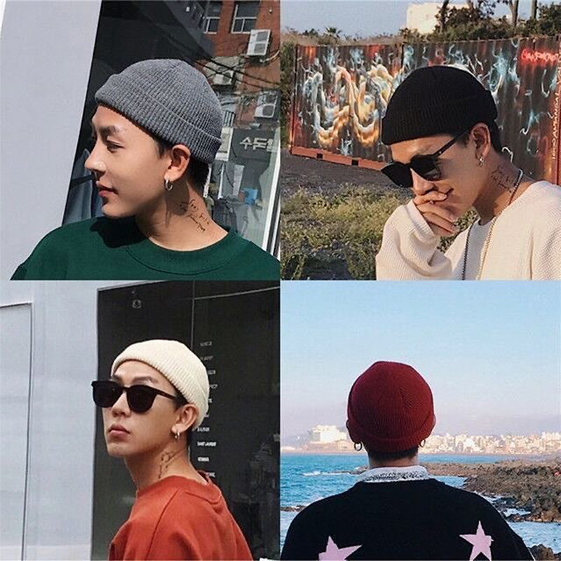 冬暖かいユニセックスウールビーニーキャップ漁師帽子男性用ショ - Beanie Cuffed Knit のレビューと価格