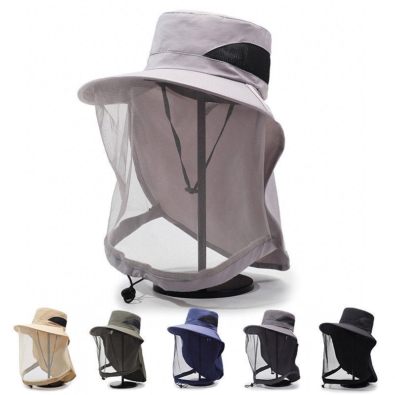メッシュサンハット ネックバンドと調節可能なヘッドバンド付き - Sun Hat Wide Brim のレビューと価格