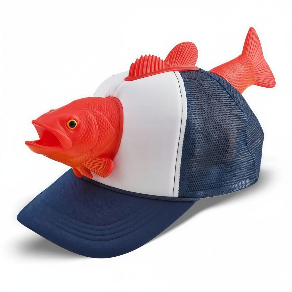 面白い 3D 魚動物トラック運転手帽子調節可能なフィットメッ - Trucker Cap Mesh のレビューと価格