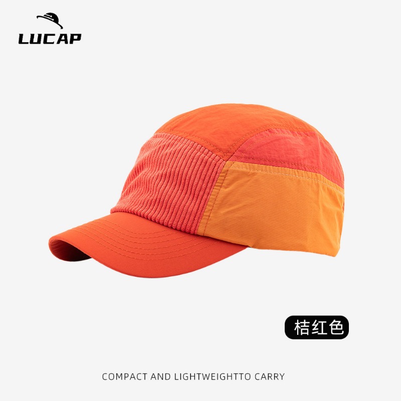 カスタム刺繍ロゴ入りカラーブロックコーデュロイパネル野球帽  - Corduroy Cap 5 Panel のレビューと価格