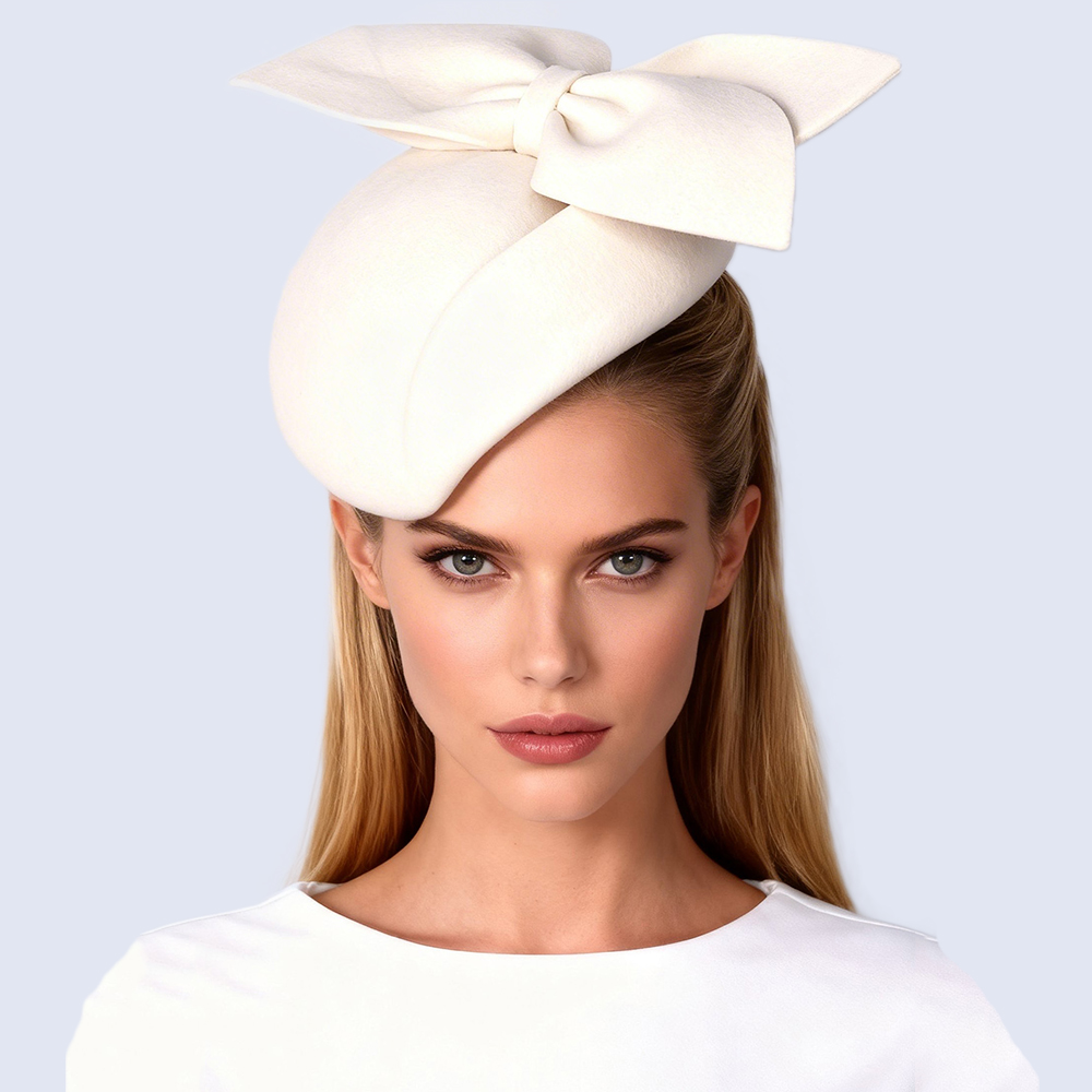 FS ブラックホワイトウールフレンチベレー帽 リボン付き教会 - Beret French Wool のレビューと価格