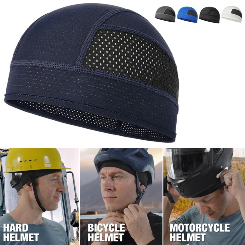 夏メッシュ薄型ベントビーニーキャップボンネット男性用汗吸収ス - Skull Cap Helmet Liner のレビューと価格