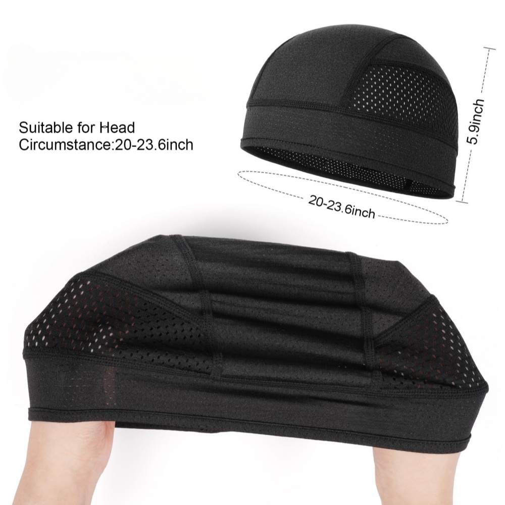夏メッシュ薄型ベントビーニーキャップボンネット男性用汗吸収ス - Skull Cap Helmet Liner のレビューと価格