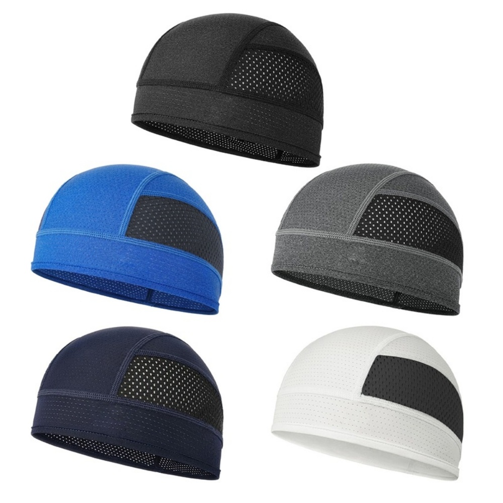 夏メッシュ薄型ベントビーニーキャップボンネット男性用汗吸収ス - Skull Cap Helmet Liner のレビューと価格