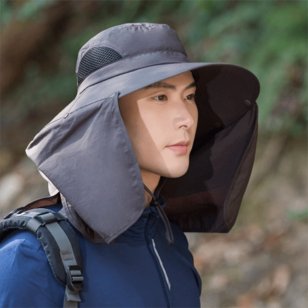 カジュアル布男性用日よけ帽子首保護取り外し可能なショール女性 - Visor Sun Hat のレビューと価格